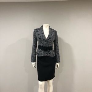 Calvin Klein 2 piece black and white skirt suit